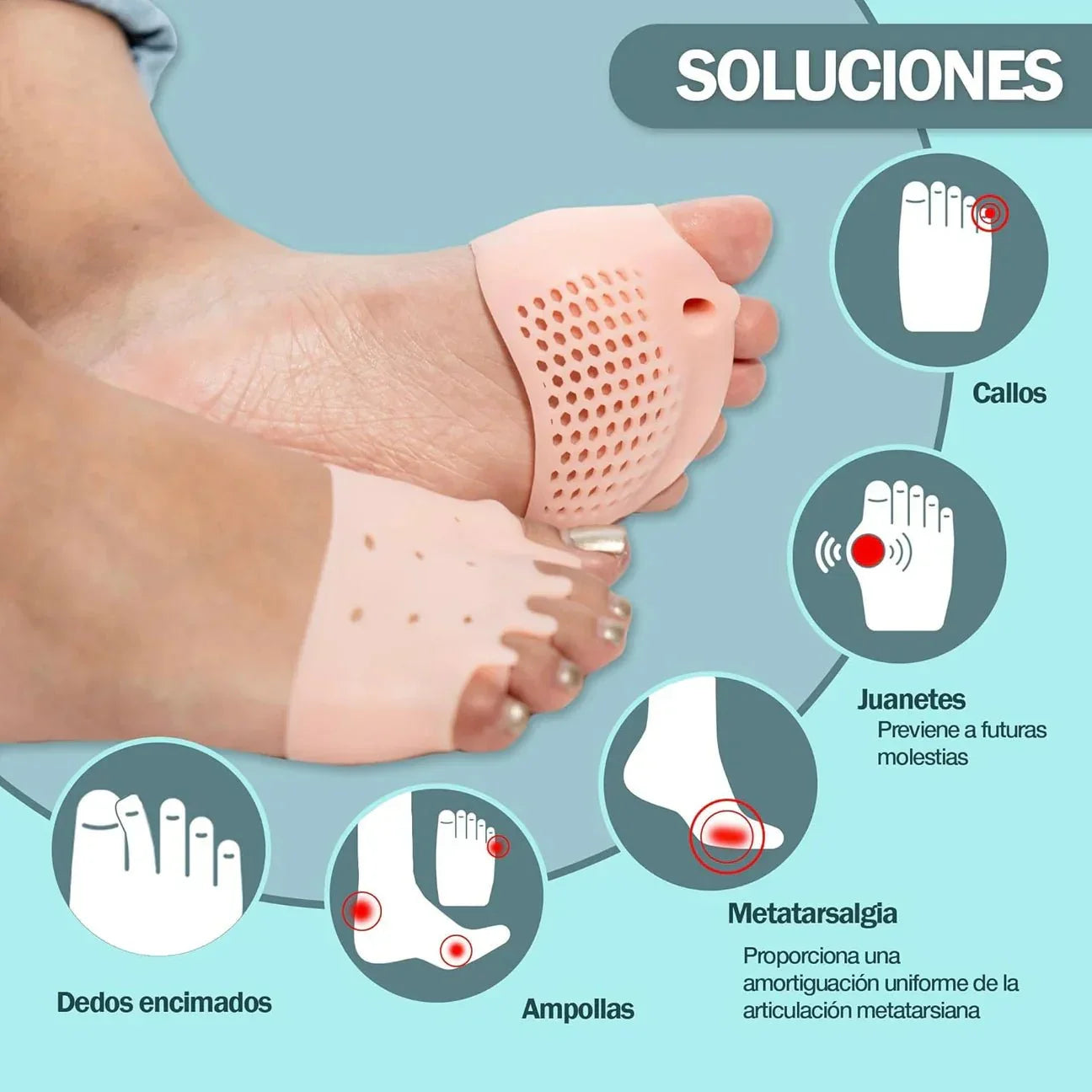 Almohadillas terapéuticas con Separador de dedos - PharmaToe - Zorya