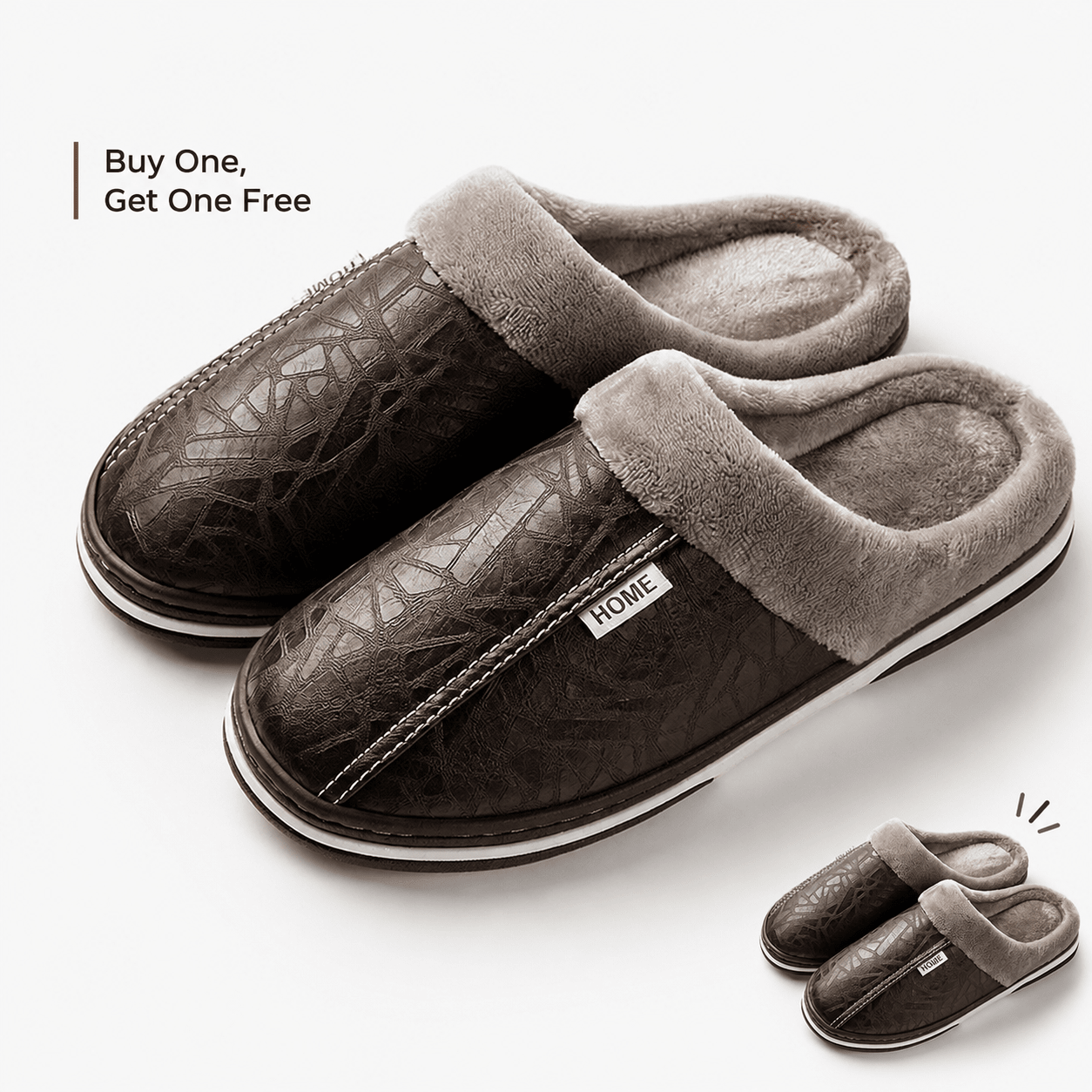Orthopaedic Leather Slippers – Fleece Lining [Odour - Neutralising] – Buy 1 Get 2 FREE - Zorya