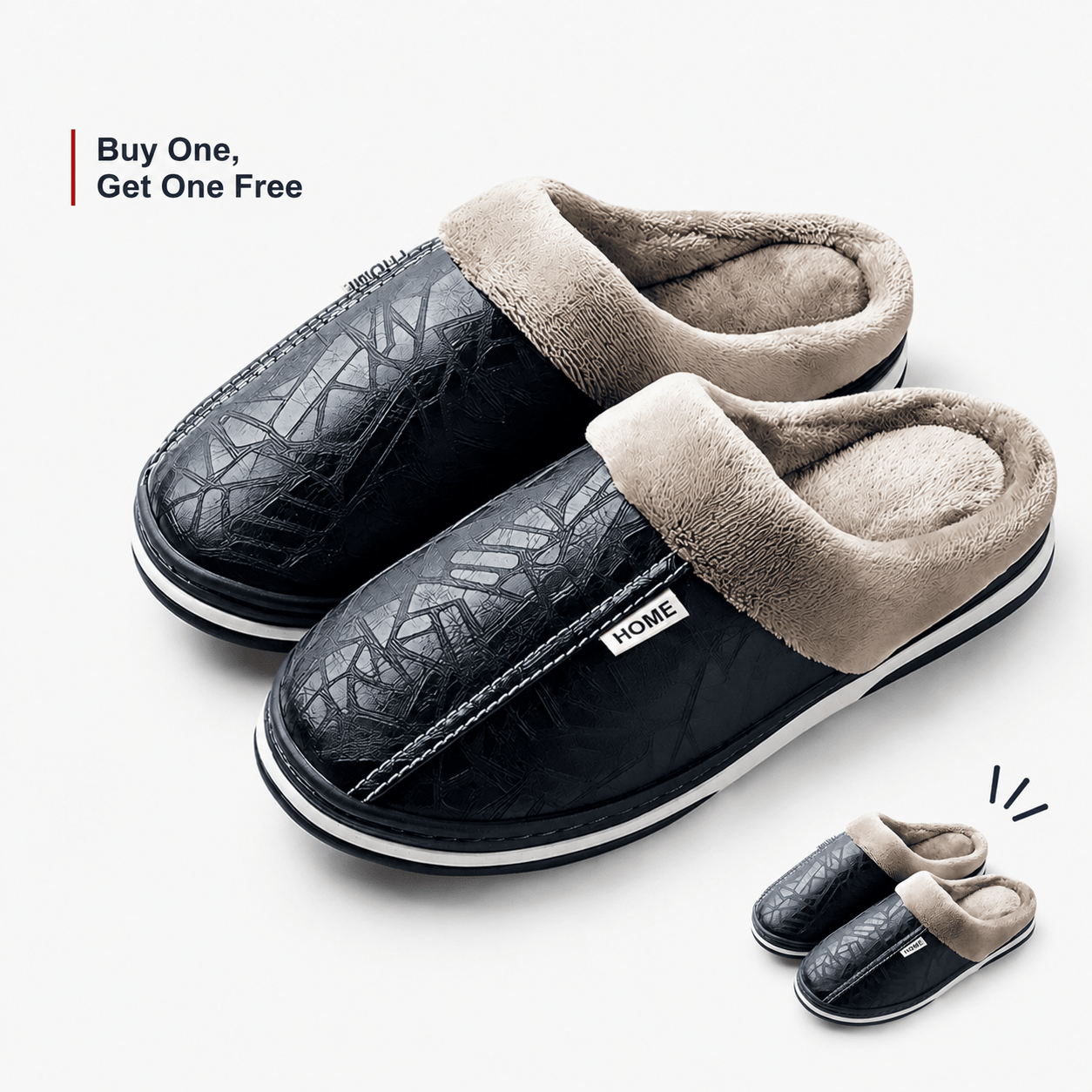 Orthopaedic Leather Slippers – Fleece Lining [Odour - Neutralising] – Buy 1 Get 2 FREE - Zorya